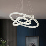 Halo Modern Clear Crystal Ring Chandelier