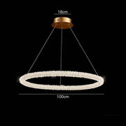 Halo Modern Clear Crystal Ring Chandelier