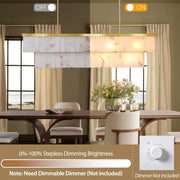 2-Tier Rectangle Alabaster Chandelier 54