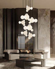 Minimalist Antique Alabaster Cluster Pendant Light Fixtures 6