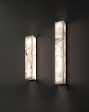Rectangular Natural Semi-Translucent Alabaster Wall Lamp for Bath & Vanity