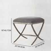 Hand-Forged Metal X-base Stool