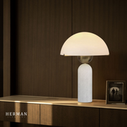 G9 Alabaster white marble table lamp Dia 12