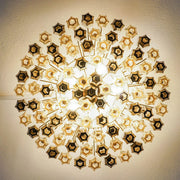 Prismatico 91 Elements Amber And Taupe Compact Ceiling lampGlass Chandelier 25