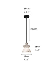 Brianna Alabaster Dining Table Pendant Modern Stacked Conical Pendant Light