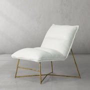 Hand-Forged Metal Fabric Lounge Chair