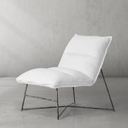 Hand-Forged Metal Fabric Lounge Chair