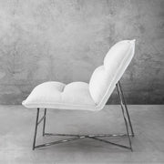 Hand-Forged Metal Fabric Lounge Chair