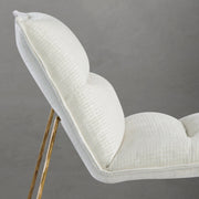 Hand-Forged Metal Fabric Lounge Chair