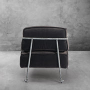Hand-Forged Metal Gray Velvet Armchair
