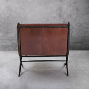 Hand-Forged Metal Vintage Leather Lounge Chair