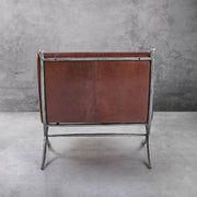Hand-Forged Metal Vintage Leather Lounge Chair