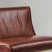 Hand-Forged Metal Vintage Leather Lounge Chair