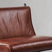 Hand-Forged Metal Vintage Leather Lounge Chair