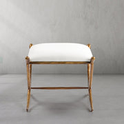 Hand-Forged Metal Horn Fabric Base Stool