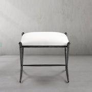 Hand-Forged Metal Horn Fabric Base Stool