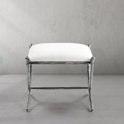 Hand-Forged Metal Horn Fabric Base Stool