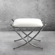 Hand-Forged Metal Horn Fabric Base Stool