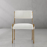 Hand-Forged Metal Retro Copper Iron Frame Armless Dining Chair