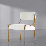 Hand-Forged Metal Retro Copper Iron Frame Armless Dining Chair