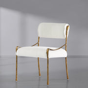 Hand-Forged Metal Retro Copper Iron Frame Armless Dining Chair