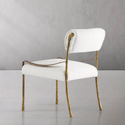 Hand-Forged Metal Retro Copper Iron Frame Armless Dining Chair