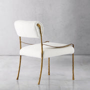 Hand-Forged Metal Retro Copper Iron Frame Armless Dining Chair