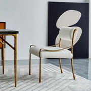 Hand-Forged Metal Retro Copper Iron Frame Armless Dining Chair