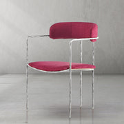 Hand-Forged Metal Vintage Armrest Dining Chair