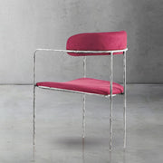 Hand-Forged Metal Vintage Armrest Dining Chair