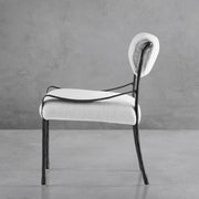 Hand-Forged Metal Retro Copper Iron Frame Armless Dining Chair