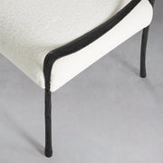 Hand-Forged Metal Retro Copper Iron Frame Armless Dining Chair