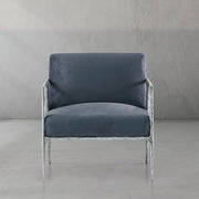 Hand-Forged Metal Retro Silver Iron Frame Track Armchair