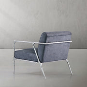 Hand-Forged Metal Retro Silver Iron Frame Track Armchair