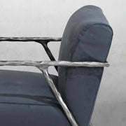 Hand-Forged Metal Retro Silver Iron Frame Track Armchair