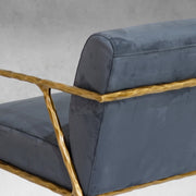 Hand-Forged Metal Retro Silver Iron Frame Track Armchair