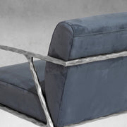 Hand-Forged Metal Retro Silver Iron Frame Track Armchair