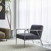 Hand-Forged Metal Retro Silver Iron Frame Track Armchair