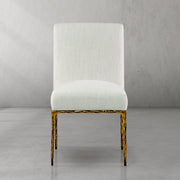 Hand-Forged Metal Minimalist Fabric Dining Chair