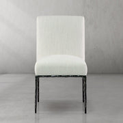 Hand-Forged Metal Minimalist Fabric Dining Chair