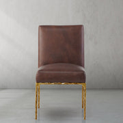 Hand-Forged Metal Minimalist Fabric Dining Chair