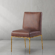 Hand-Forged Metal Minimalist Fabric Dining Chair