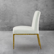Hand-Forged Metal Minimalist Fabric Dining Chair