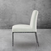 Hand-Forged Metal Minimalist Fabric Dining Chair