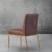Hand-Forged Metal Minimalist Fabric Dining Chair