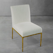 Hand-Forged Metal Minimalist Fabric Dining Chair