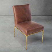 Hand-Forged Metal Minimalist Fabric Dining Chair