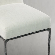 Hand-Forged Metal Minimalist Fabric Dining Chair