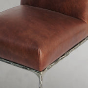 Hand-Forged Metal Minimalist Fabric Dining Chair