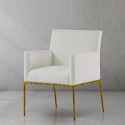 Hand-Forged Metal Track Fabric Lounge Armchair
